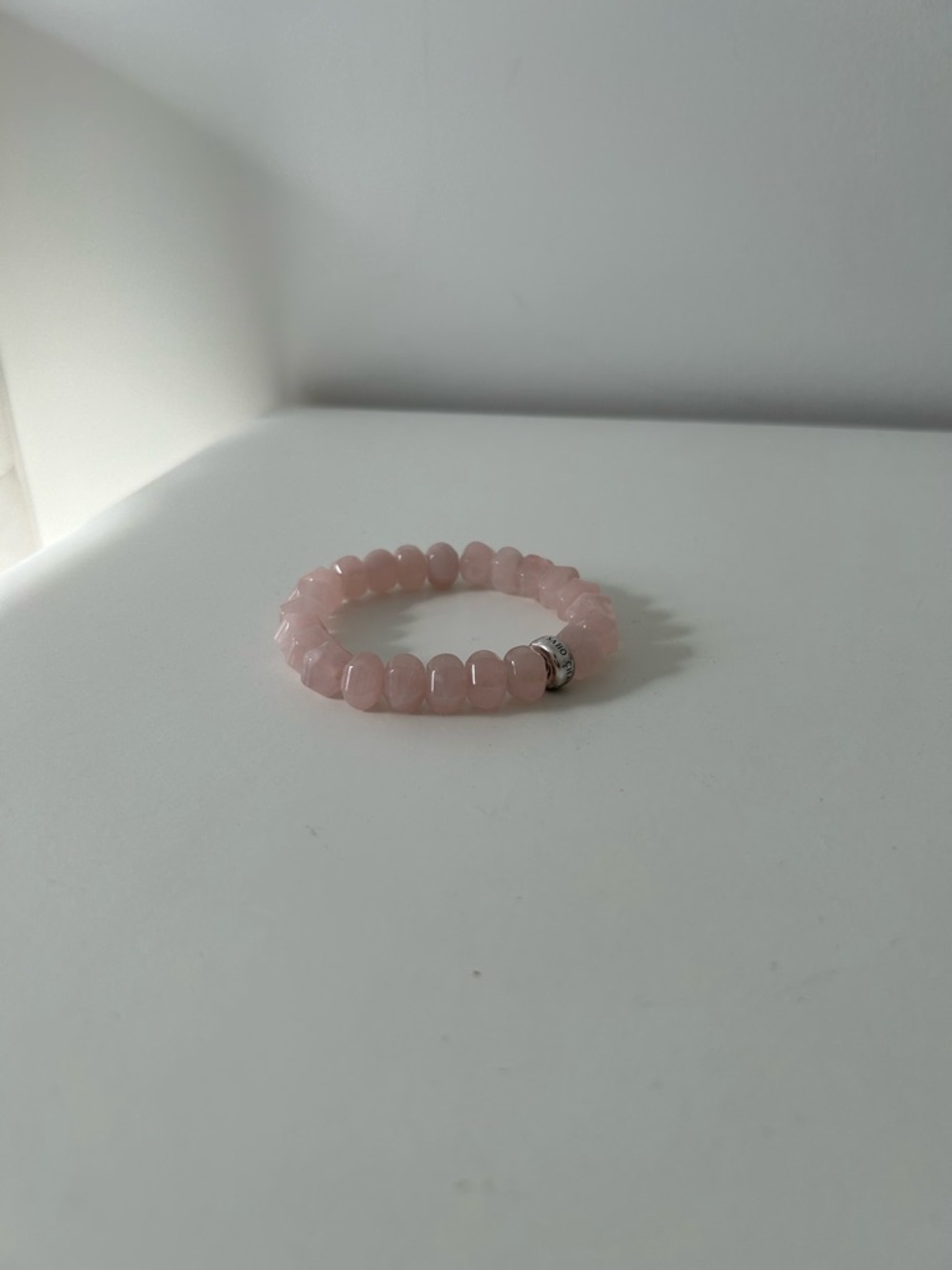 Thomas Sabo Pale Pink Beaded Bracelet with Silver Accent
